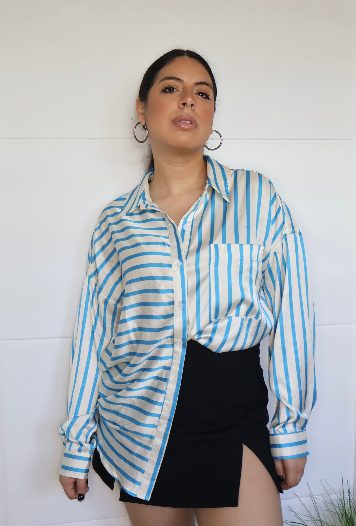 Stripe Satin Blouse