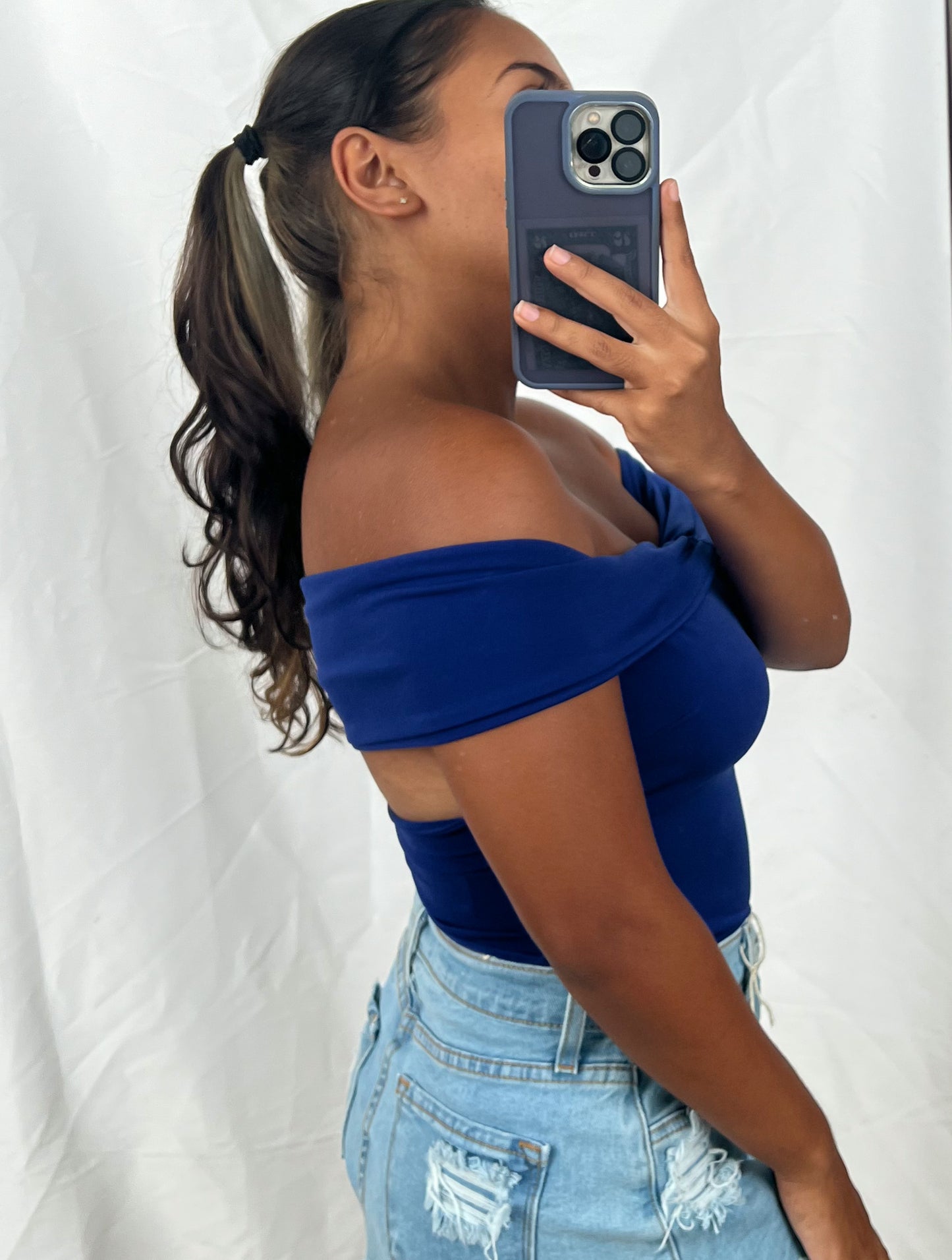 Royal Off Shoulder Bodysuit