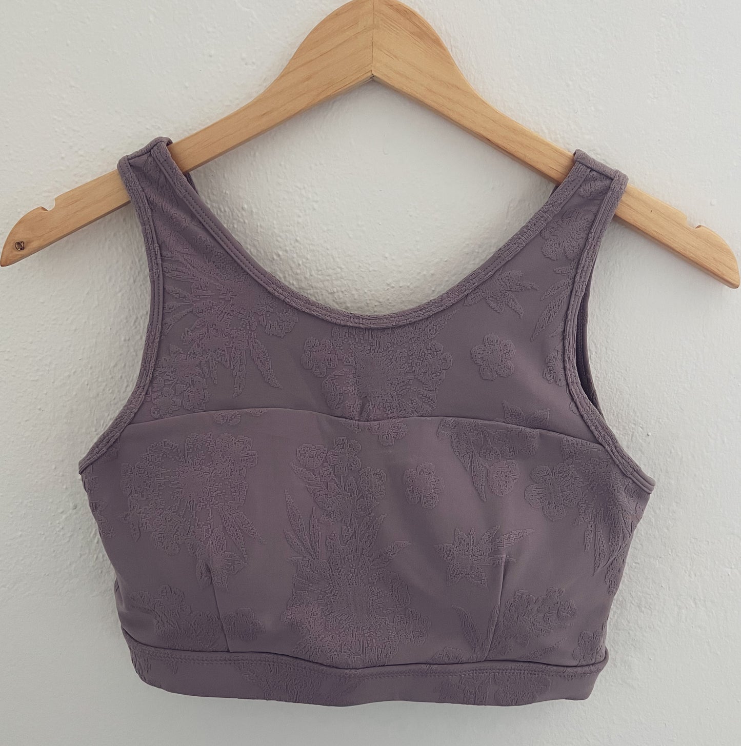 Lavender Textured Flower Sport Bras