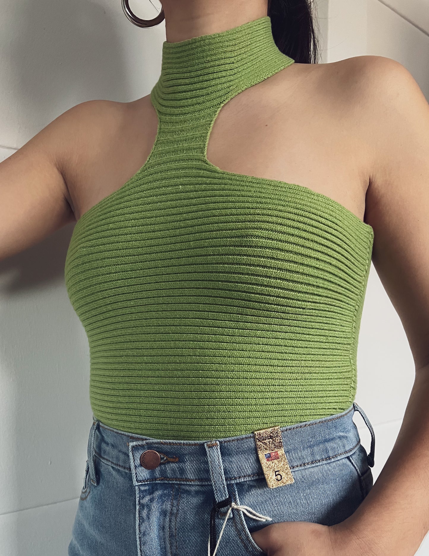 Ribbed Green Top