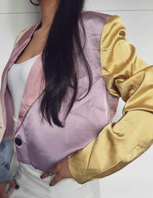 Satin Color Blazer